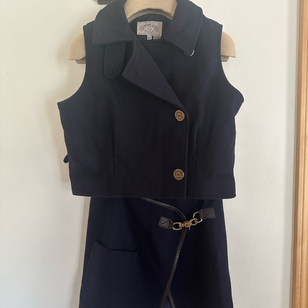 Vintage Armani Jeans Wool Vest and Skirt Set